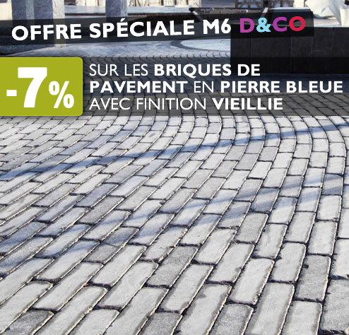 7 % sur les briques de pavement en pierre bleue avec finition vieilli