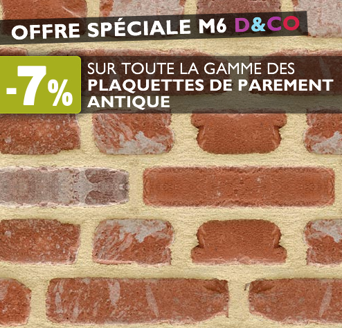 7 % sur les plaquettes de parement antique