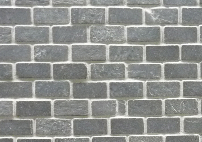 mosaique en pierre bleue