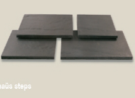 Dalle béton en bande Haus smooth ebony
