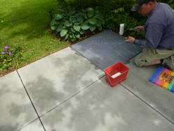 Utilisation du rouleau pour le traitement Lithofin MN Enduit béton