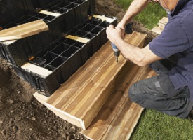 Mise en oeuvre d'escalier modulaire