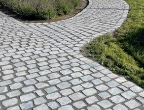 Pavés grès belges de récupération - Brun-Gris-Beige