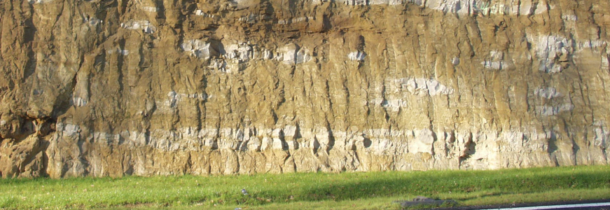 Front de taille d'une carrière de grès