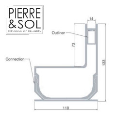 Gutter slotted aluminum SideDrain EURO - L&S