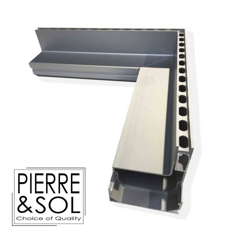 Gutter of Angle to slot aluminum SideDrain EURO - L&S