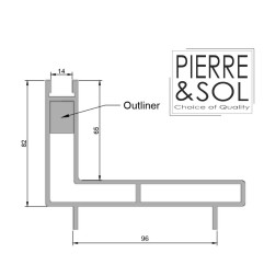 Entwässerungsrinne mit Schlitzaufsatz aus Aluminium - Side Line - LINE ECO