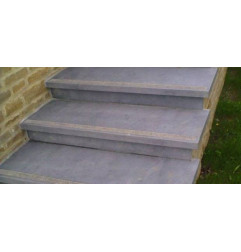 Threshold and standard support in stone blue Belgian custom