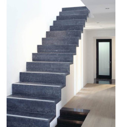 Threshold and standard support in stone blue Belgian custom