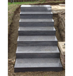 Threshold and standard support in stone blue Belgian custom