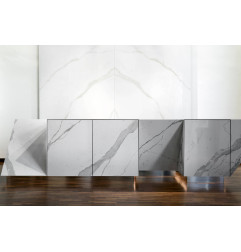 Cerâmica XXL 5,6 mm-Marmi Bianco Statuario Venato-mármore-em estoque em MESURE