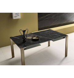 Céramique XXL 5,6 mm - Noir Désir Bocciardato - Marbre - En stock SUR MESURE