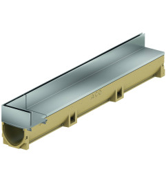 Slotted channel - Euroline 100 Discret 65 Inox - ACO