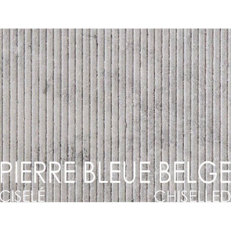 Covers the walls and foundation walls in stone blue Belgian - chiseled Covers the walls and foundation walls in stone blue Belgian - chiseled