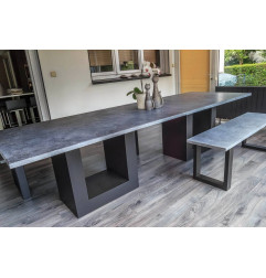 Mesa em pedra azul belga-ON MESURE