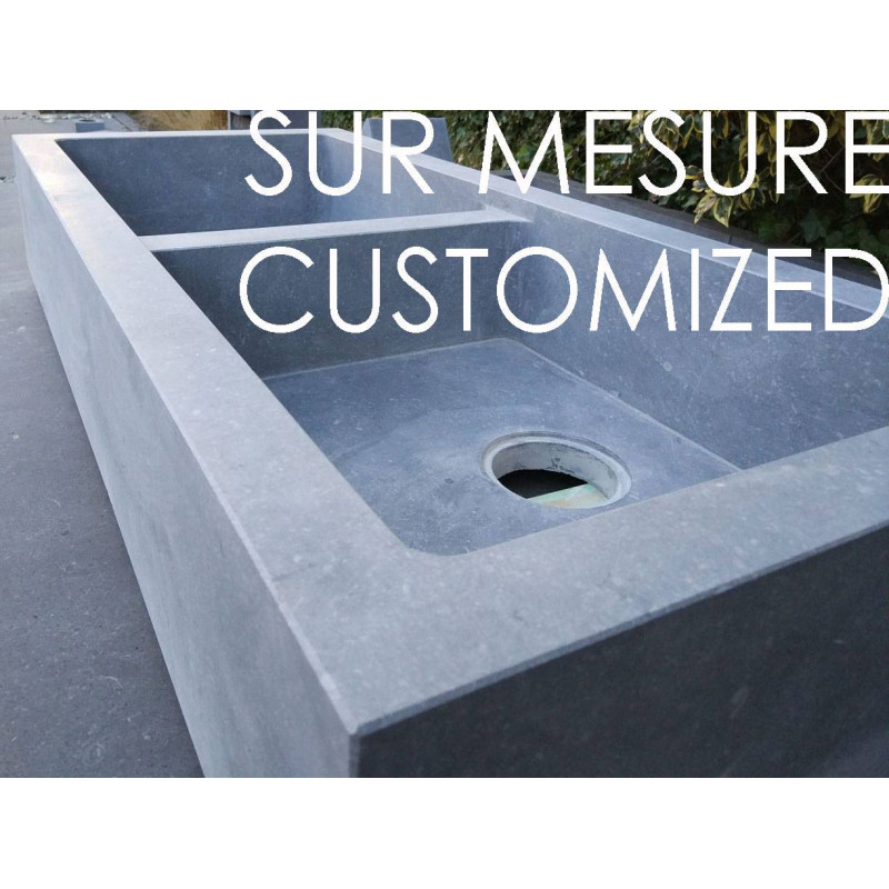 Эвье и раковина в бельгийском Голубом Камне - ON MESURE Эвье и раковина в бельгийском Голубом Камне - ON MESURE