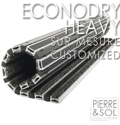 EconoDry Heavy brosse SUR MESURE - Paillasson renforcé profil en aluminium - Polyamide et Polypropylène - Verimpex
