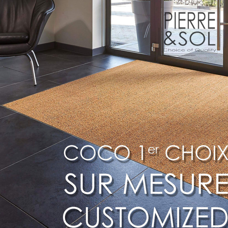 Luxe Fibre Naturelle Coco Out Door Mat topiaire Design 45 x 75 cm 