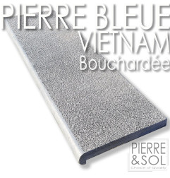 Blauwe hardstenen rand Vietnam - Rechte afgeronde randen met drop-offs - Bush gehamerd