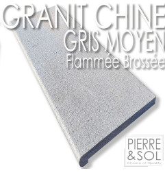 Pepperino Dark flamed granite Curbstone