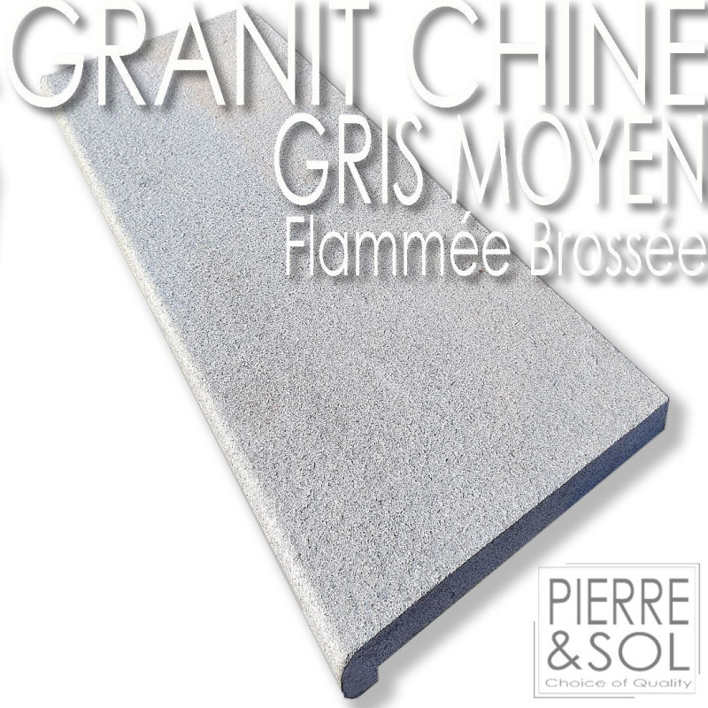 Margelle en Granit Pepperino Dark Flammé Margelle en Granit Pepperino Dark Flammé