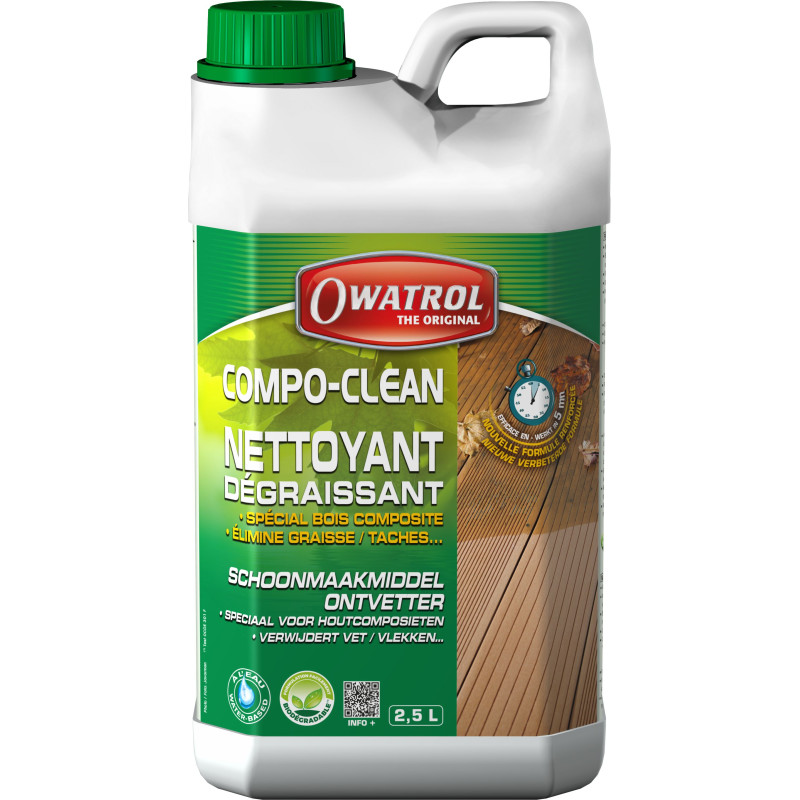 Compo-Clean - Nettoyant dégraissant spécial bois composites - Owatrol