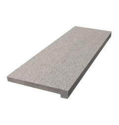 Curbstone in Chinese Granite - Light Gray - Flamed and Brushed - Dropped - Honed straight edge