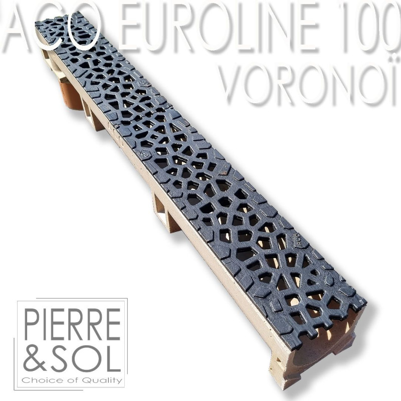 Entwässerungsrinnen mit Designrost - Euroline 100 Voronoï - ACO