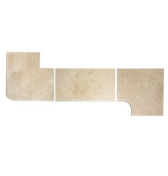 Italian travertine coping - Softened and Tambourine - rounded edge 180 ° softened