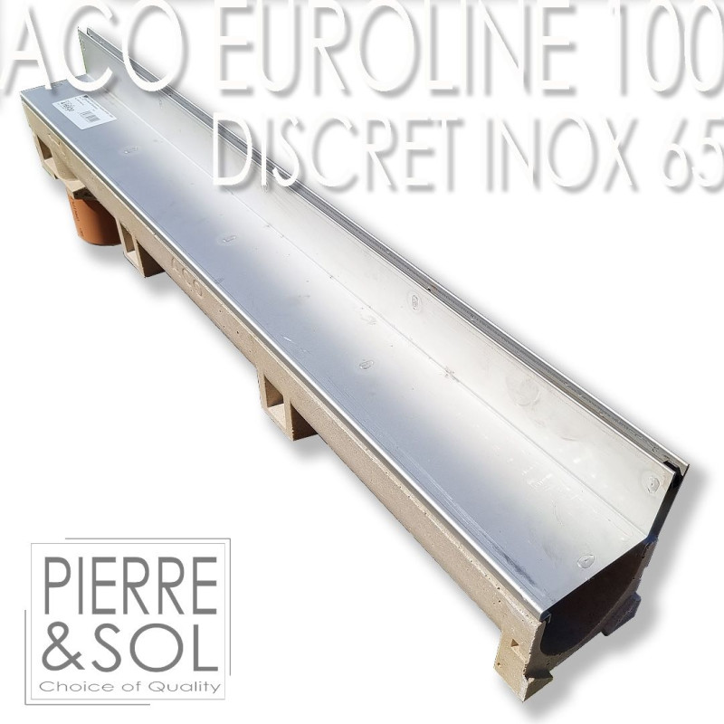 Slotted channel - Euroline 100 Discret 65 Inox - ACO