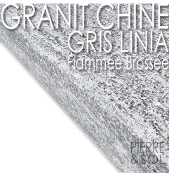 Chinese gray granite coping - Flamed and Brushed - Dropout - Softened straight edge