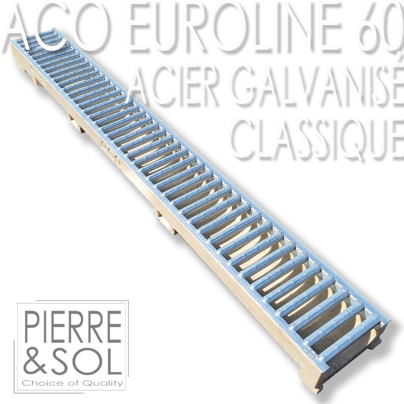 Gegalvaniseerd stalen rooster afvoergoot - Euroline Galva - ACO Gegalvaniseerd stalen rooster afvoergoot - Euroline Galva - ACO