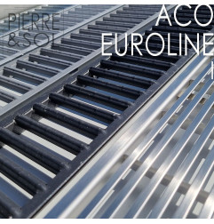Canal de drenagem de grade de aço inoxidável - Euroline Inox - ACO