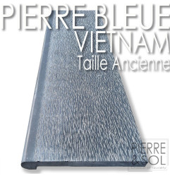 Margelle en Pierre Bleue du Vietnam - Taille ancienne - Retombée - Bord arrondi 180° adouci anti-dérapante