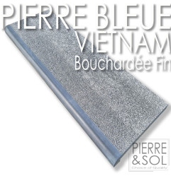 Bordo in pietra blu Vietnam - Bordi dritti arrotondati con rilievi - Bocciardato