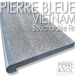 Blauwe hardstenen rand Vietnam - Rechte afgeronde randen met drop-offs - Bush gehamerd