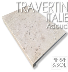 Italian Travertine coping - Softened and Chamfered - Dropout - Straight edge