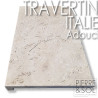 Coping de travertino italiano - Amolecido e chanfrado - Dropout - Borda reta