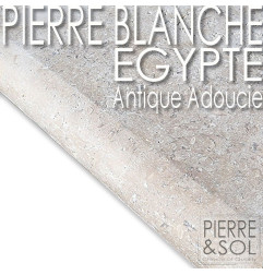 Edging in Limestone from Egypt - Antique and Honed - 180 ° rounded edge softened