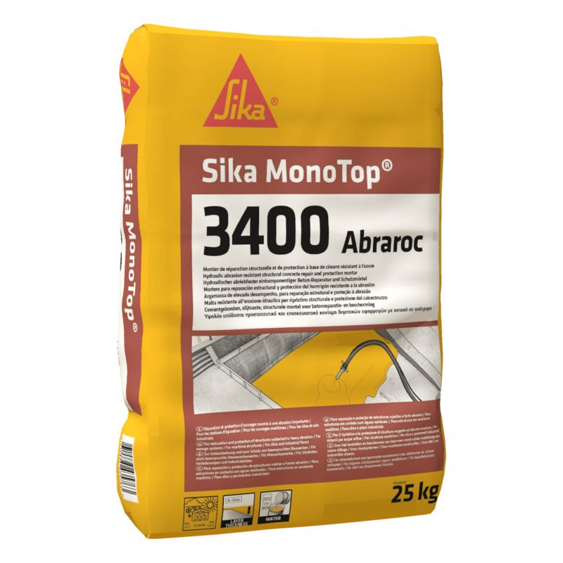SikaMonoTop-3400 Abraroc - Argamassa de reparação resistente à abrasão - Sika SikaMonoTop-3400 Abraroc - Argamassa de reparação resistente à abrasão - Sika