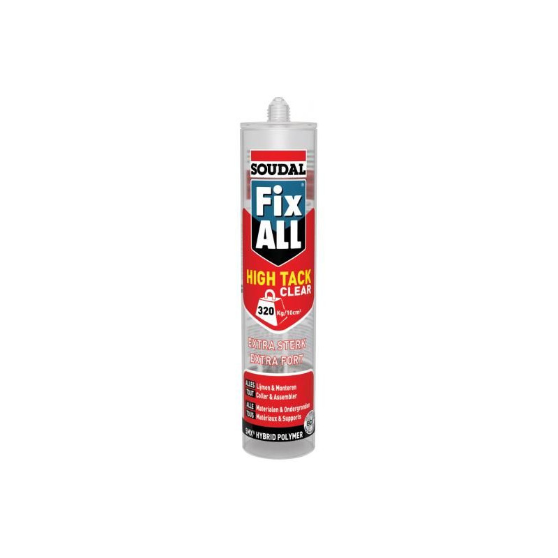 Fix All High Tack Clear - Hybrid polymer adhesive sealant - Soudal