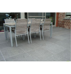 Asian Black - flamed granite terrace