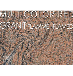 Marche d'escalier en Granit rouge multicolor red - SUR MESURE