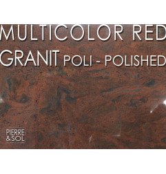 Marche d'escalier en Granit rouge multicolor red - SUR MESURE
