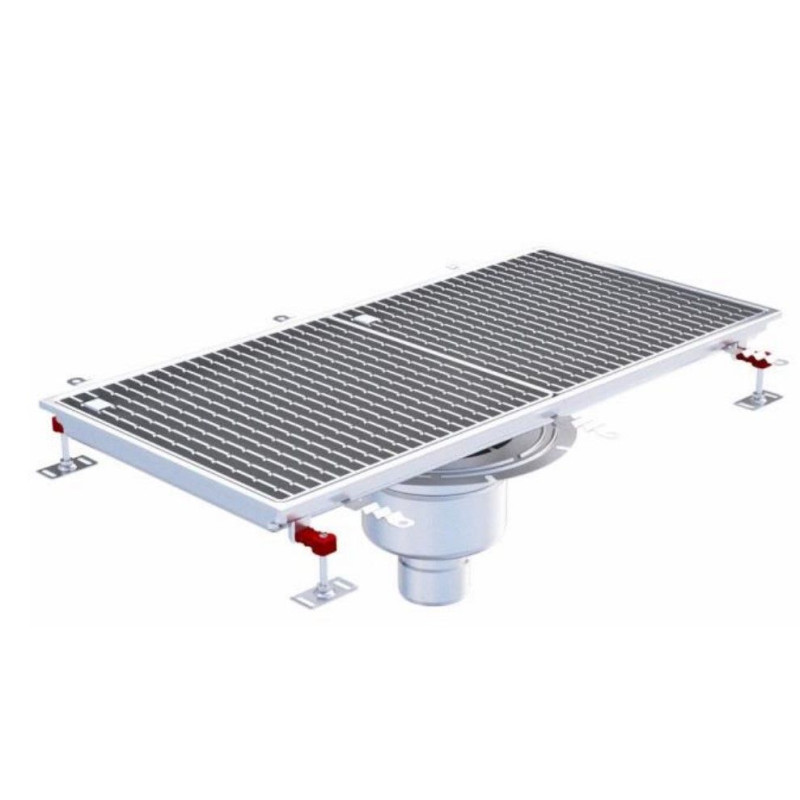 Grid channel with telescopic siphon - Straight edge - ACO