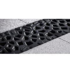 Canal de drenagem de tamanho superior com grade de ferro fundido de design - Large Voronoï - Aco
