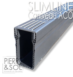 Caniveau étroit 6 cm Grille aluminium - SLIMLINE - ACO
