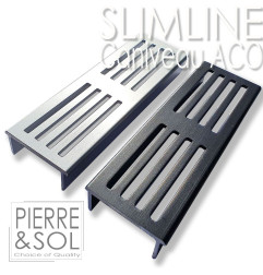 Narrow channel 6 cm BLACK aluminum grid - SLIMLINE - ACO