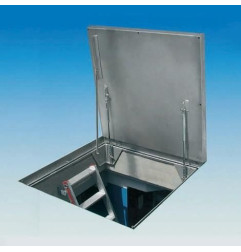 Tileable cover in galvanized steel - Assisted opening - B 125 kN - HAGO
