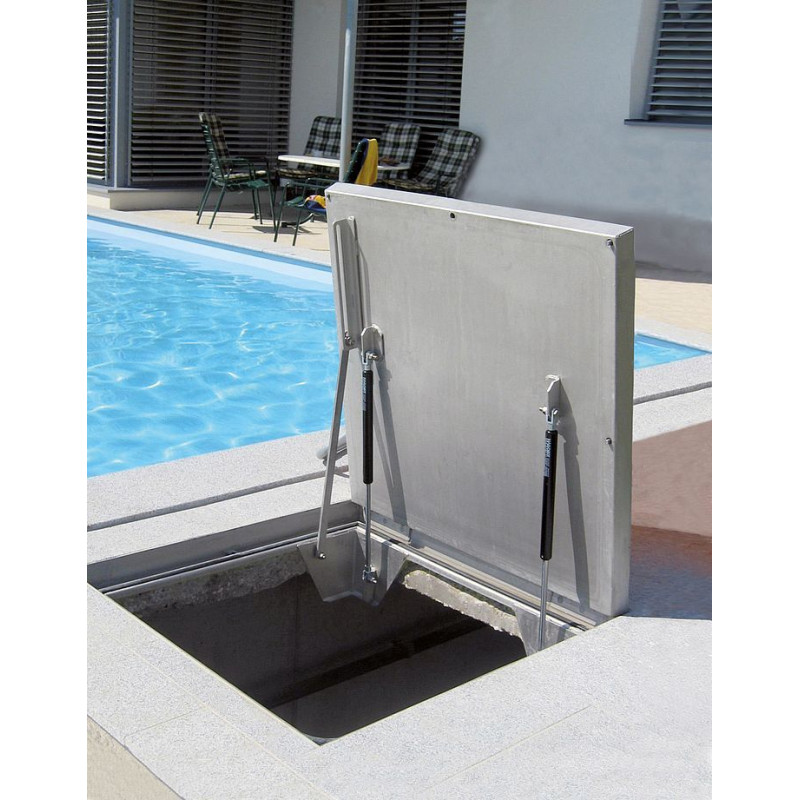 Tileable cover in galvanized steel - Assisted opening - B 125 kN - HAGO Tileable cover in galvanized steel - Assisted opening - B 125 kN - HAGO